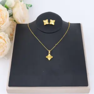 Retro Waterproof Ocean Star Pendant Necklace & Earrings Set for Women, High-Quality Summer Jewelry Gift