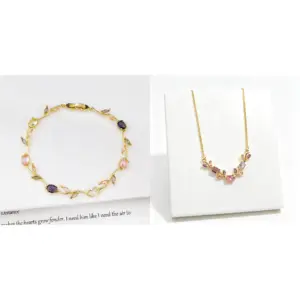 Trendy Charm Crystal Leaf Vine Flower Rhinestone Bracelet Necklace Jewelry Sets Luxury for Women Girl Party Wedding Jewelry Gift