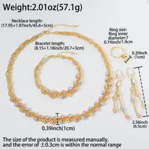 Pearl Pendant 4pcs Jewelry Set Colorful Beads Necklace Bracelet Earrings Ring Bridal Wedding Set Luxury Jewelry Accessories