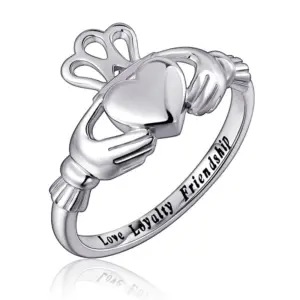 Huitan Trendy Crown Heart Hug Design Women Rings Proposal Engagement Rings for Girlfriend Statement Accessories Female Jewelry