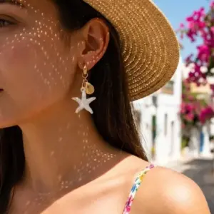 Boho Starfish Dangle Earrings for Women Gold Color Starfish Shell Metal Earring Summer Beach Party Vacation Charm Jewelry Gifts
