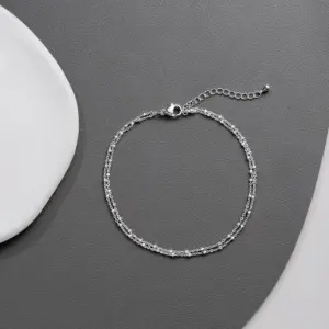 Gold/Silver Ankle Bracelets for Women,14K Gold Anklets for Women Waterproof Beads Anklets Set Layered Anklet Gold Jewelry Gift