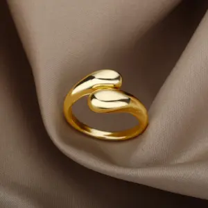 Stainless Steel Rings for Women Waterproof Open Gold Color Ring Wedding Couple Band Jewelry Gifts Free Shipping Items anillos