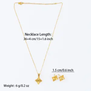 Retro Waterproof Ocean Star Pendant Necklace & Earrings Set for Women, High-Quality Summer Jewelry Gift