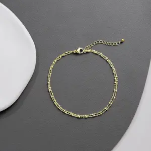 Gold/Silver Ankle Bracelets for Women,14K Gold Anklets for Women Waterproof Beads Anklets Set Layered Anklet Gold Jewelry Gift