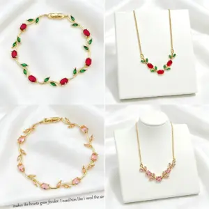 Trendy Charm Crystal Leaf Vine Flower Rhinestone Bracelet Necklace Jewelry Sets Luxury for Women Girl Party Wedding Jewelry Gift