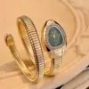 Serpentine Bullet-Shaped Case Honeycomb Dial Bracelet Watch for Women - Elegant Fashion Vintage Womens Watch