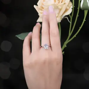 JewelryPalace Moissanite D Color 1ct 2ct Oval S925 Sterling Silver Solitaire Wedding Engagement Ring for Woman