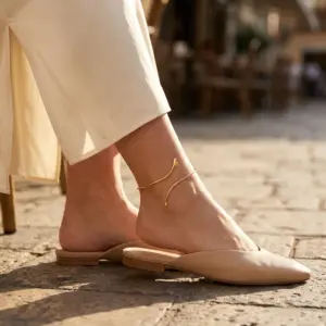 Minimalist S-shaped Wrapped Ankle Chain For Women Vintage Simple Lines Curved Shape Anklets Bracelets Foot Chain Beach Jewelry