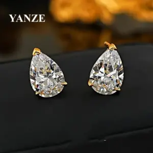 925 Sterling Silver 3ct Waterdrop Pear-Shaped Lab Diamond Earring Luxury jewelry for Woman Attending Events Dating Anniversary