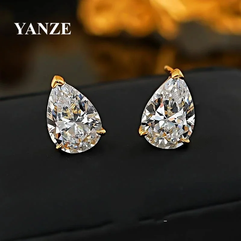 925 Sterling Silver 3ct Waterdrop Pear-Shaped Lab Diamond Earring Luxury jewelry for Woman Attending Events Dating Anniversary