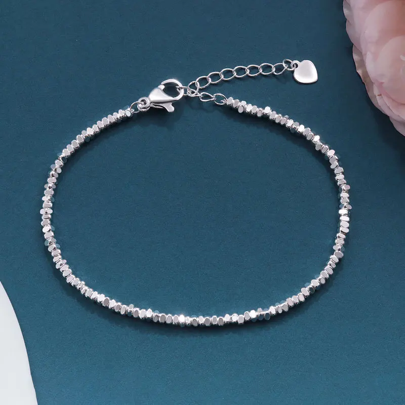 925 Sterling Silver Irregular Chain Bracelets For Women Vintage Luxury Jewelry Wedding Accessories Wholesalea Jewellery