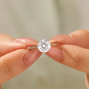 925 Sterling Silver 1-3 Carats Gorgeous Fashion Round Zircon Ring For Women Match Daily Outfits Luxury High Quality Fine Jewelry