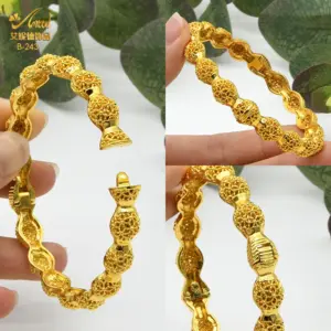 Bangles African Woman Dubai Gold Color 24k Bracelet Indian Jewelry For Women Wedding Charm Arabic Bracelets Luxury Brand