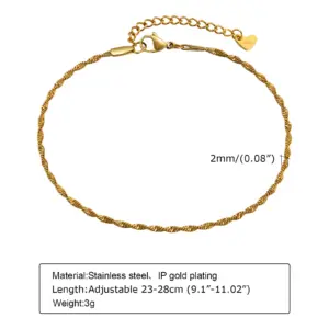 Women's Waterproof Stainless Steel Chic Water Wave Chain Anklets Jewelry Gift To Girls,Minimalist Anklet For Daily Beach Holiday