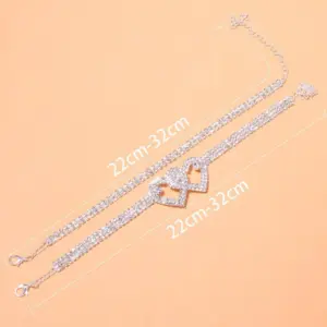 Beautiful Dazzling Cubic Zirconia Chain Anklet for Women Fashion Silver Color Ankle Bracelet Barefoot Sandals Foot Jewelry