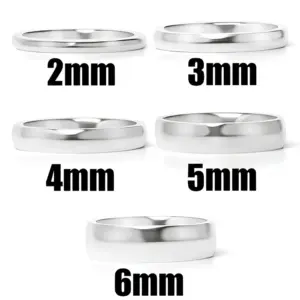 Women's 6mm High Polished Wedding Band Stainless Steel Ring Classic Bridal Jewelry Stackable Anniversary Gift for Wife