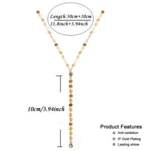Stainless Steel Sexy Multilayer Sequins Chain Tassel Crystal Pendant Necklace For Woman Y Shape Disc Choker Necklace