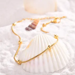 Summer Snake Chain Anklet for Women, Stainless Steel Delicate Ankle Bracelet Minimalist Beach Jewelry Gift