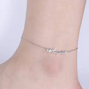 Lemegeton Customized Name Anklets for Women Men Personalized Foot Anklet Stainless Steel Chain Anklet Beach Summer Jewelry Gifts