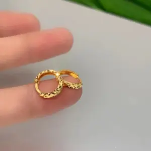 Shining Real 18k Gold Crushed Ice Ear Buckle for Woman High-quality Luxury AU750 Earring Party Banquet Jewelry 18K No Demolding