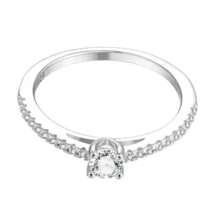 BLUEENCH 4mm D Color Moissanite Ring for Woman Wedding Jewelry with GRA 925 Sterling Sliver Plated 18k White Gold Wedding Band