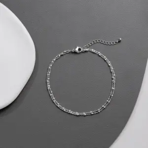 Women Sterling Silver Ankle Bracelets Trendy Waterproof Anklets Set Adjustable Layered Anklet Bracelets Summer Beach Jewelry