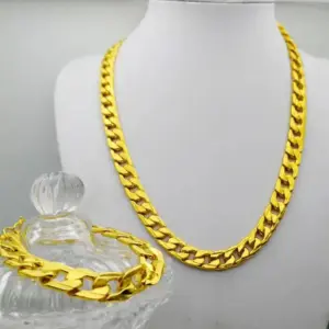 Classic High Quality Smooth Lock Chain Necklace for Women Collar Gold Color Chunky Thick Link Grunge Jewelry Steampunk Men Gift