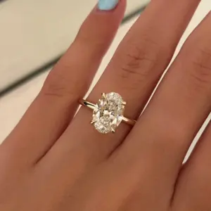 925 Sterling Silver Luxury 1-8CT Zircon Gorgeous Oval Stone Ring For Women Engagement Wedding Luxury High Quality Fine Jewelry