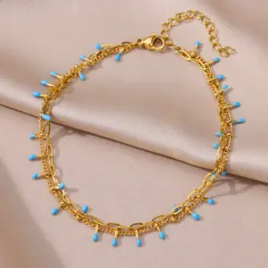 Bohemian Beads Chain Anklets for Women Stainless Steel Retro Ankle Foot Charm 2024 New Trend Summer Beach Accessories Jewelry