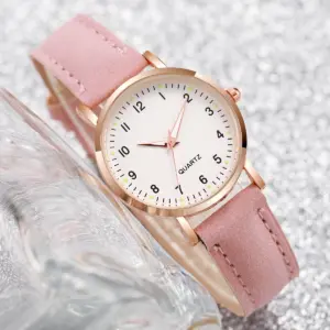 Fashion Women Watches Casual Arabic Dial Ladies Leather Band Quartz Watch Reloj Mujer Girls Clock Gift