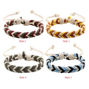 DIY Handmade Braided Rope Bracelet Colorful Ethnic Weave Bangles Jewelry Gift