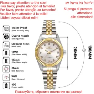 CHENXI Brand Top Luxury Ladies Golden Watch for Women Clock Female Women's Dress Rhinestone Quartz Waterproof Wristwatches