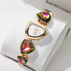 Elegant Rhinestone Bracelet Strap Women Watches Fashion Irregular Dial Ladies Quartz Wristwatch Reloj Mujer (Without Box)