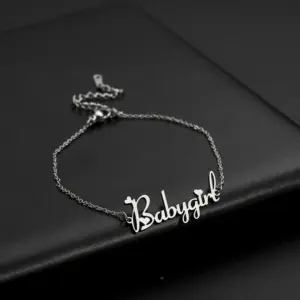 Letter Text Custom Name Bracelet For Women Men Personalized Gold Color Anklet Family Gift Stainless Steel Chain Pendant Jewelry