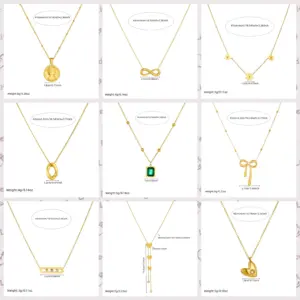 DIEYURO 316L Stainless Steel Simple versatile Zircon Geometry Flowers Bowknot Series Pendant Necklace Lady Classic Charm Jewelry