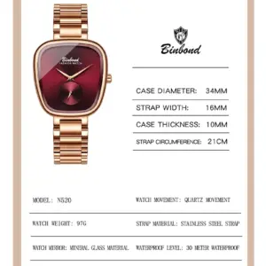 BINBOND Luxury Fashion Women's Watch Waterproof Stainless Steel Women's Watch Simple High Quality Quartz Watch watches for woman