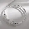 CHSHINE Fine 925 Sterling silver for woman Heart Bangles lady bracelets wedding party jewelry Holiday gifts designer charms