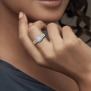 Szjinao 2pcs Moissanite Ring Set For Woman Original 925 Silver Wedding Jewelry Luxury Engagement Ladies Anniversary Gift Trend