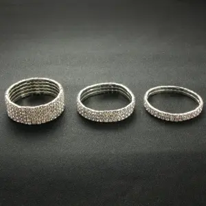 Multi-Style Silver color Rhinestone Bracelets & Bangles Wedding Bridal Bracelet Stretching Wristband Bracelet For Women Jewelry