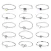 Original 925 Sterling Silver Bracelets Bangles Love Heart Clip Charms Beads Snake Chains For Women Rose Gold DIY Luxury Jewelry