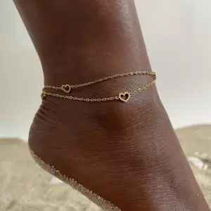 Women's Waterproof Stainless Steel Dainty Bead Charm Chain Anklet Jewelry, Gold Color Minimalist Anklets For Daily Beach Holiday