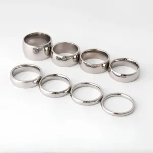 Women's 6mm High Polished Wedding Band Stainless Steel Ring Classic Bridal Jewelry Stackable Anniversary Gift for Wife