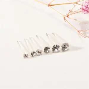 36Pair Mixed Size White Color Crystal Stud Earrings Set Women Girls Small Plastic Geometric Rhinestone Earrings Set Jewelry Gift