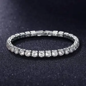 Luxury HiphopLuxury Hiphop Iced Out 4mm Cubic Zirconia Crystal Tennis Bracelets For Women Men Gold Color Silver Color Bracelet Chain Jewelry