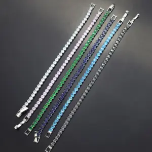 4mm Micro-inlaid Zircon Tennis Bracelet for Women 2025 New Men Bracelet Homme Jewelry Accessories Wholesale