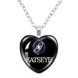 New cross-border girl group pop KATSEYE Time Stone Chain heart-shaped necklace pendant sweater chain as a gift for fans