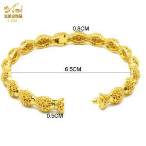 Bangles African Woman Dubai Gold Color 24k Bracelet Indian Jewelry For Women Wedding Charm Arabic Bracelets Luxury Brand