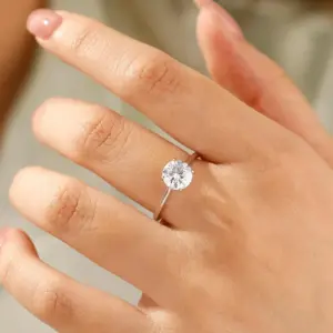 925 Sterling Silver 1-3 Carats Gorgeous Fashion Round Zircon Ring For Women Match Daily Outfits Luxury High Quality Fine Jewelry