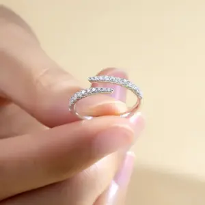 Lab Grown Diamond Rings Platinum PT950 Diamonds Ring For Woman Girls In Stock MSR-1838